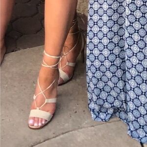 Steve Madden snake skin strapped heels